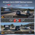 Gallery viewerに画像を読み込む, TECXERLLON 10.26" Portable Apple CarPlay Screen for Car, Wireless Car Play & Android Auto, 4K Dash Cam and 1080P Backup Camera, OTA, GPS Navigation, Voice Control, Mirror Link