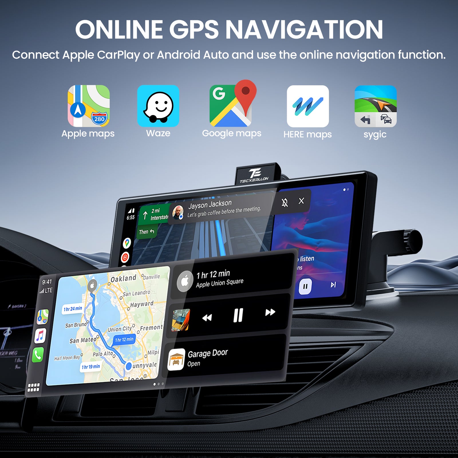 10.26'' Wireless Carplay Screen + 4K Dash Camera + 1080P Backup Camera