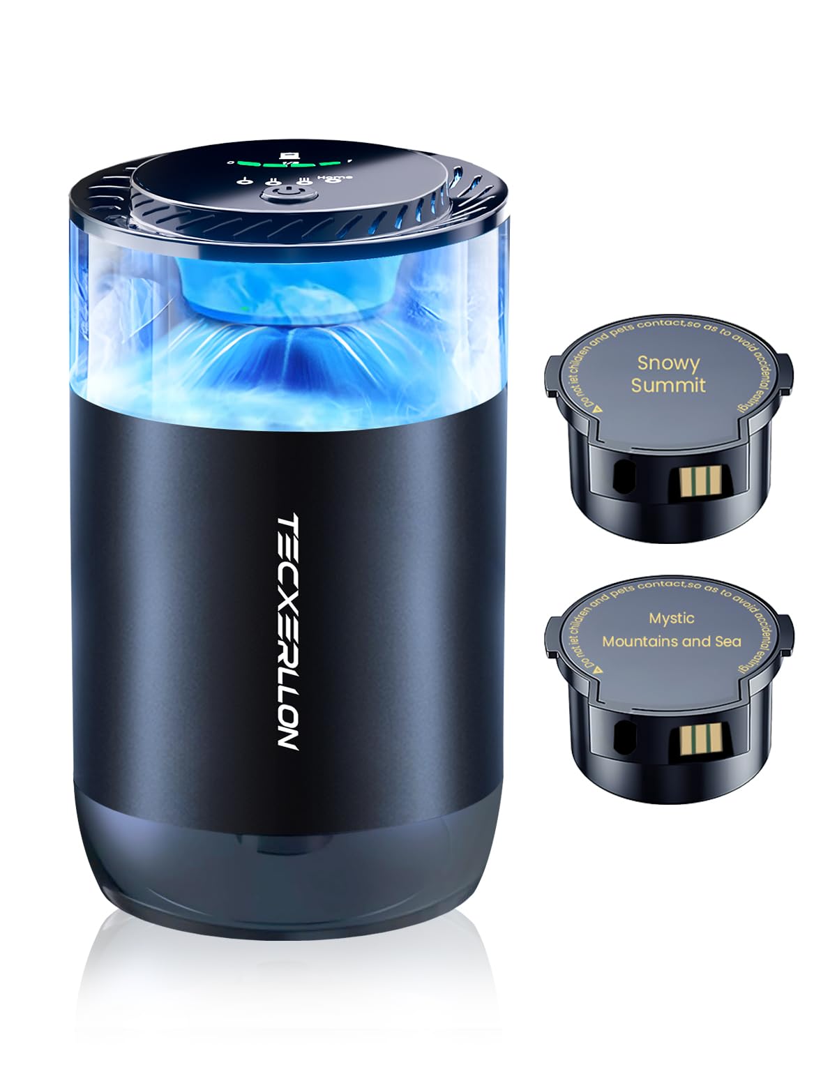 TECXERLLON Smart Car Air Freshener Diffuser with Star Light, 120ml Perfume, Long Lasting, Auto On/Off, 4 Mist Modes, Rechargeable Car Aroma Diffuser Aromatizante Para Carro for Home, Office-Cologne