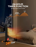 Load image into Gallery viewer, 32.3in Portable Electric Tower Heater with Fireplace Display, 1500W PTC Ceramic Heating, 70° Oscillation, Remote & Thermostat, Indoor Safe Heater for Bedroom & Living Room
