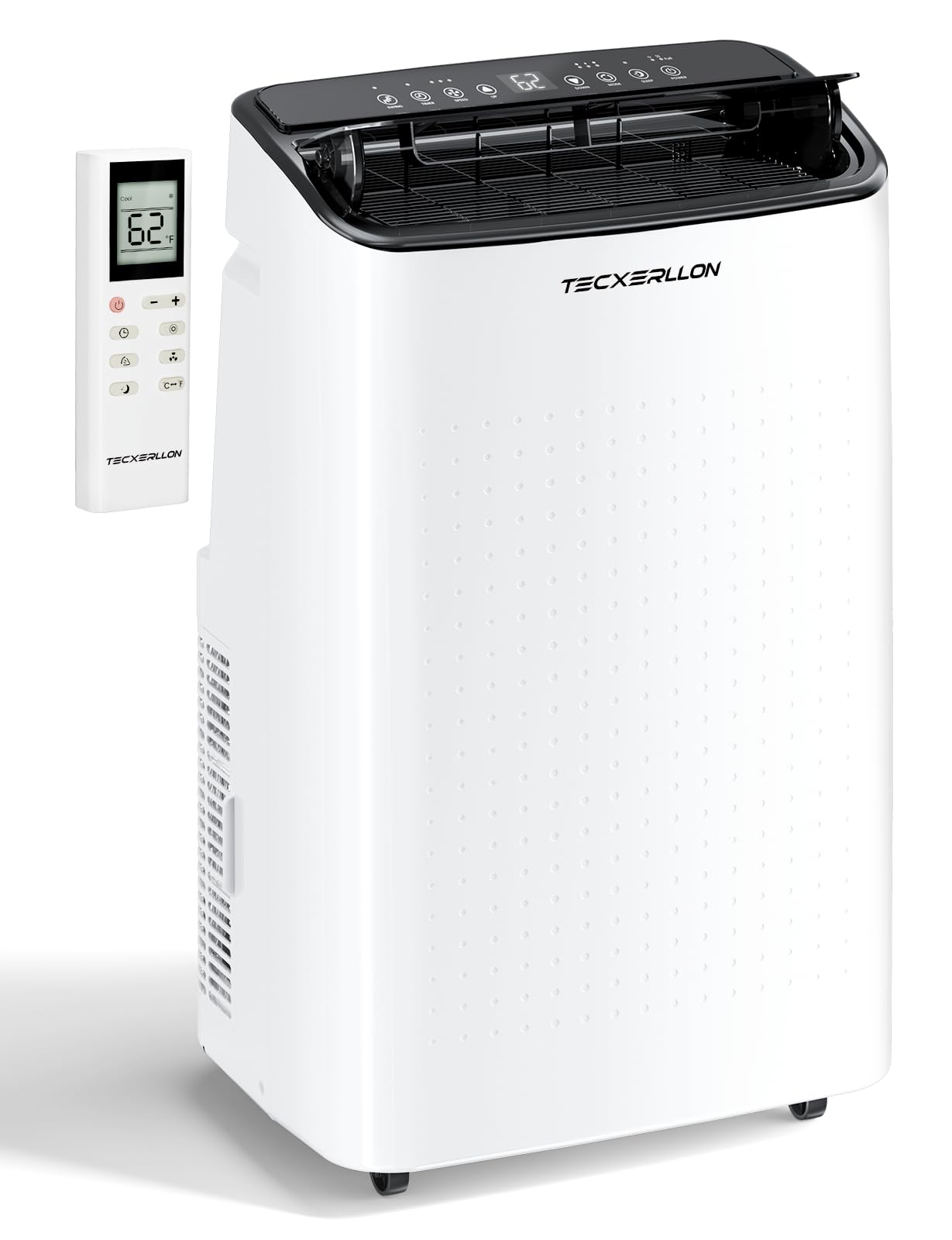 TECXERLLON 15,000 BTU Portable Air Conditioner for Large Room up to 800 Sq. Ft., Quiet 48dB 4-in-1 AC Unit with Dehumidifier, Self-Evaporating, Sleep Mode, Remote & Window Kit