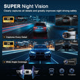 Load image into Gallery viewer, Dash Cam, 4K Dash Cam Front and Rear with ADAS, 170°/150° Wide View, Starlight Night Vision, GPS, WDR, G-Sensor, App Support, 24H Parking Mode, 64GB Card Included
