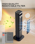 Load image into Gallery viewer, 32.3in Portable Electric Tower Heater with Fireplace Display, 1500W PTC Ceramic Heating, 70° Oscillation, Remote & Thermostat, Indoor Safe Heater for Bedroom & Living Room
