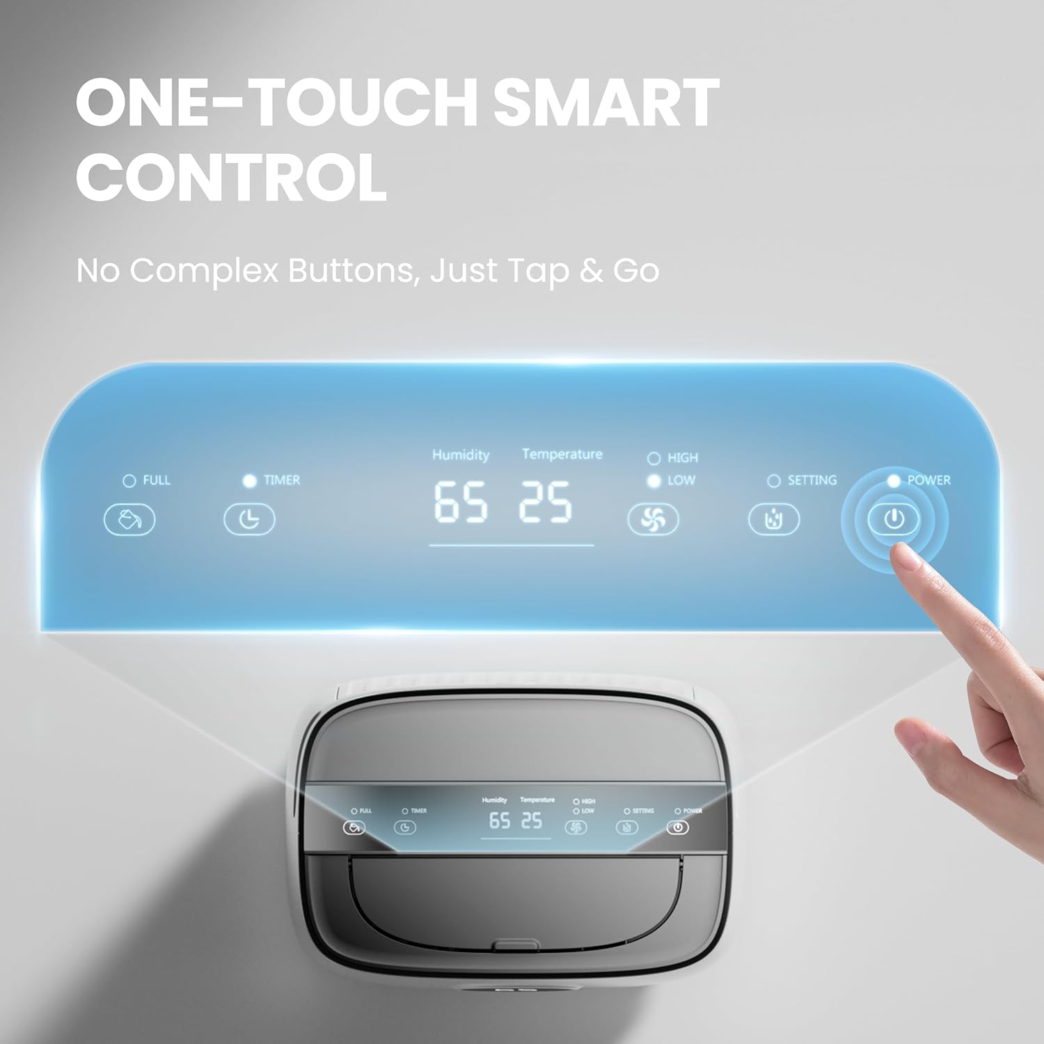 TECXERLLON Luftentfeuchter Elektrisch 15L, 30㎡(110m³), Entfeuchter Elektrisch für Keller Raumentfeuchter Elektrisch mit Touchpanel, 2,5L Wassertank, Schlauchentwässerung, 46dB, 24H Timer, 3 J. Gar