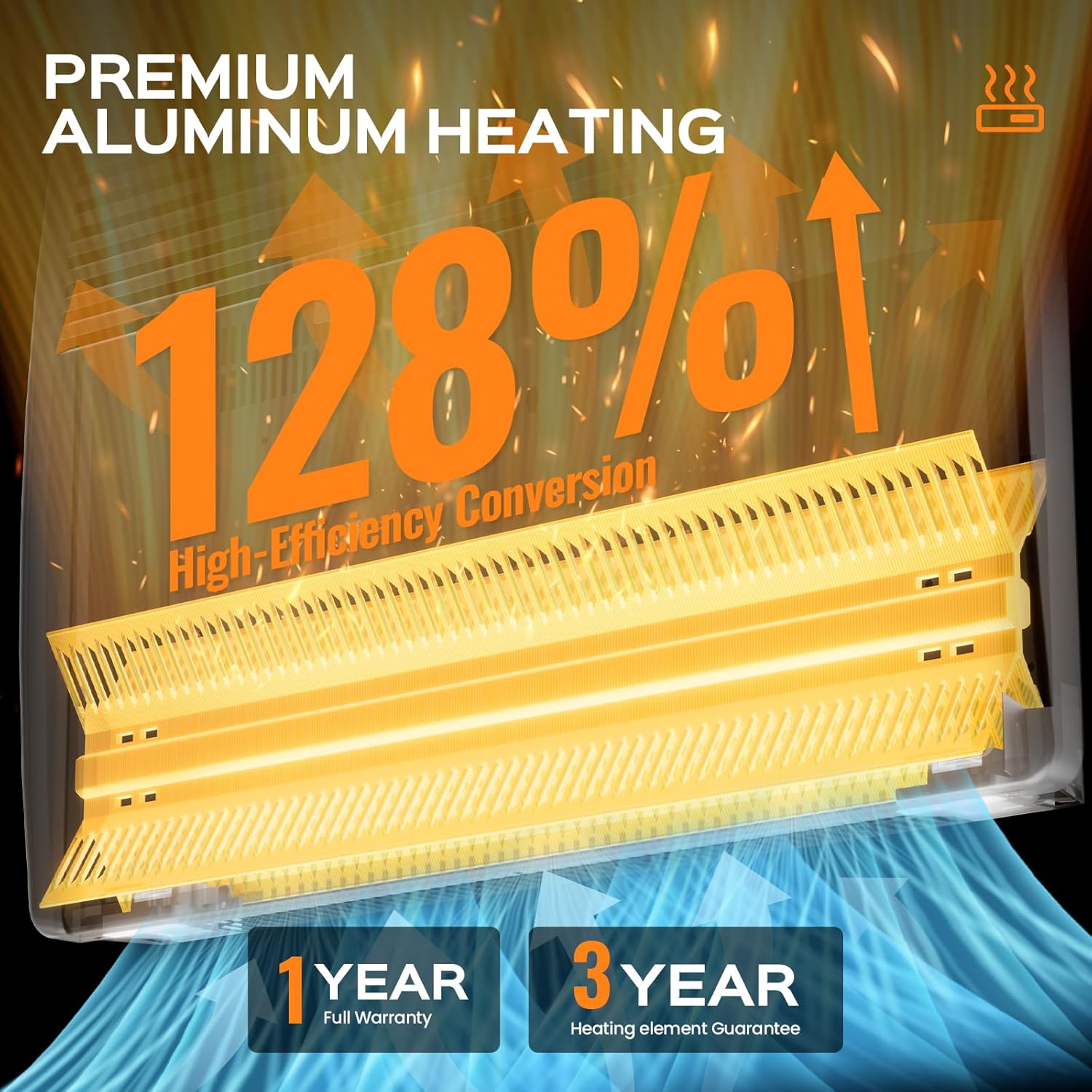 1500W Convection Panel Space Heater, Adjustable Up to 113℉ Electric Heaters for Indoor Use, Quiet Whole Room Space Heater for Indoor Use Large Room with APP, Portable Standing/Wall Mount