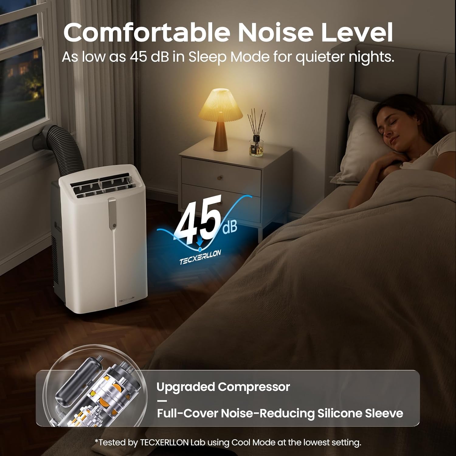 TECXERLLON 16,000 BTU Portable Air Conditioner with App & Remote Control, Cools up to 850 Sq. Ft., 4-in-1 Smart AC Unit with Dehumidifier, Fan, Sleep Mode, Self-Evaporating Design & Window Kit