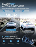 Load image into Gallery viewer, Dash Cam Front and Rear, 4K Dash Cam with ADAS, Dash Camera for Cars with 170°/150° Wide View, No-Light Night Vision, GPS, WDR, G-Sensor, App Support, 24H Parking Mode, 128GB Card Included
