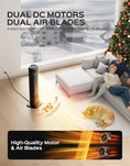 Load image into Gallery viewer, 32.3in Portable Electric Tower Heater with Fireplace Display, 1500W PTC Ceramic Heating, 70° Oscillation, Remote & Thermostat, Indoor Safe Heater for Bedroom & Living Room
