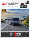 Load image into Gallery viewer, TECXLERON Dash Cam, 4K Full HD Dash Camera for Cars, Built-in GPS and Wi-Fi, 64GB SD Card Included, 160° Wide Angle Lens, Night Vision, G-Sensor, Loop Recording, 24H Parking Monitor
