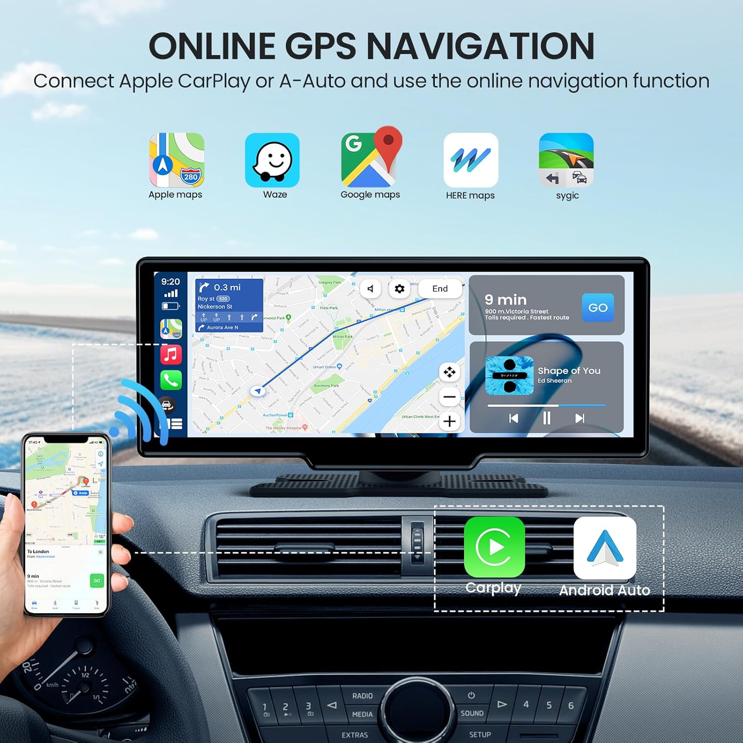 10.26'' Wireless Carplay & Android Auto – TECXERLLON