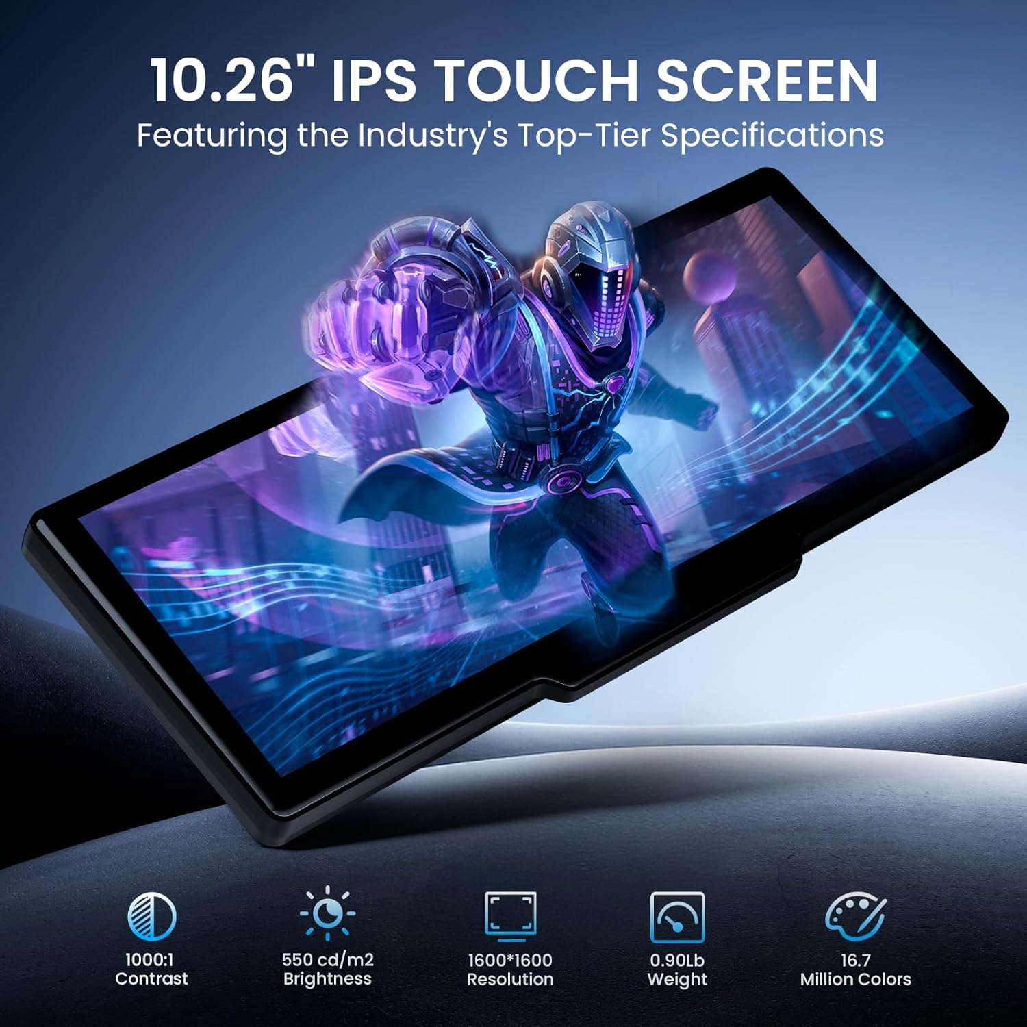 10.26" Wireless CarPlay Screen for Car, Android Auto Screen with Backup Camera, Portable Touchscreen Car Stereo with GPS Navigation/Mirror Link/Voice Control/Bluetooth/FM/AUX