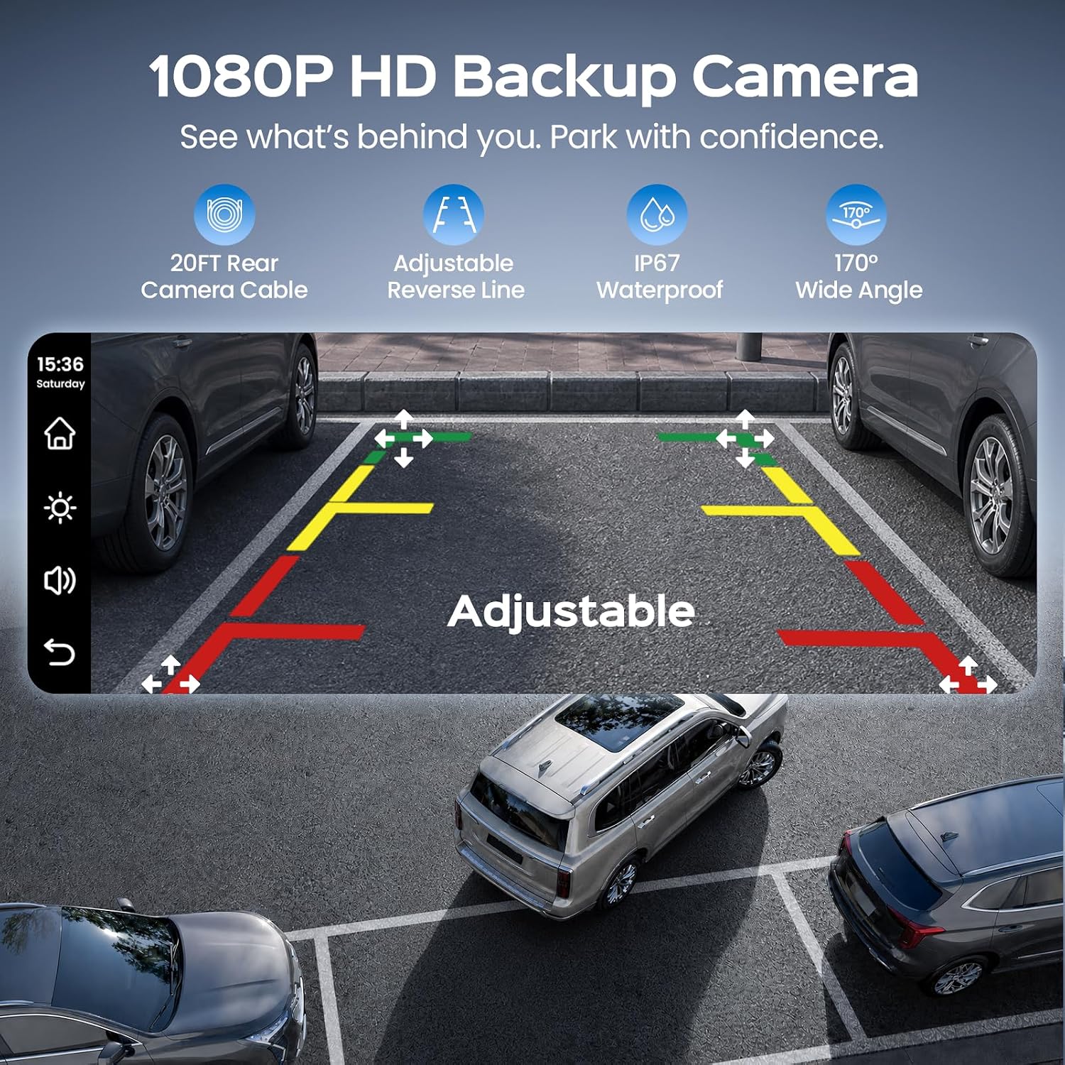 TECXERLLON 10.26" Portable Apple CarPlay Screen for Car, Wireless Car Play & Android Auto, 4K Dash Cam and 1080P Backup Camera, OTA, GPS Navigation, Voice Control, Mirror Link