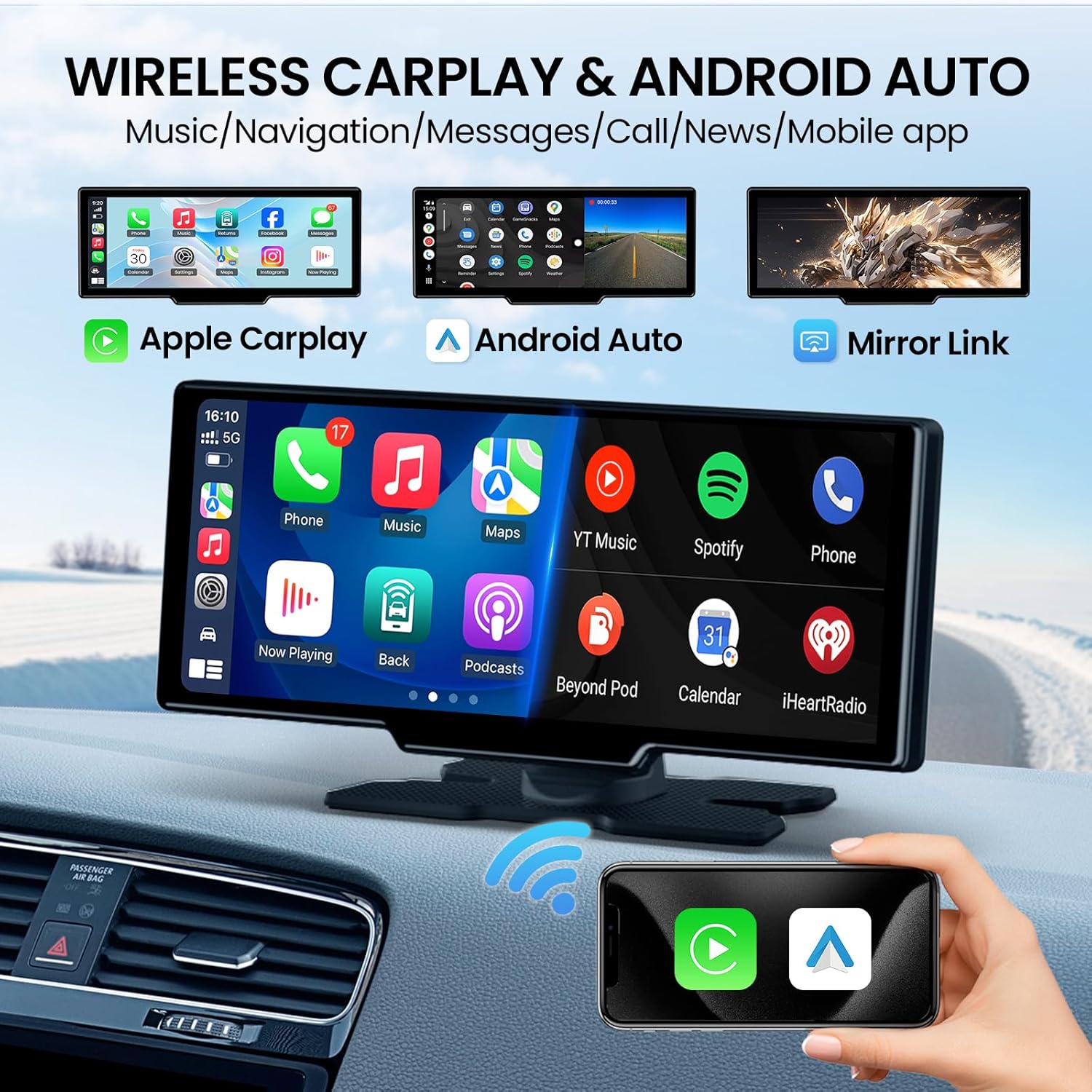 10.26'' Wireless Carplay & Android Auto – TECXERLLON