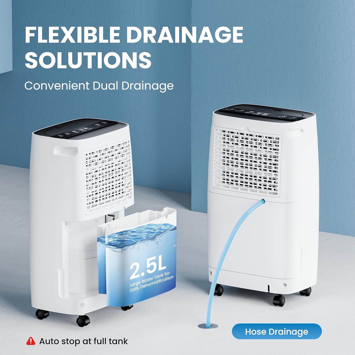 TECXERLLON Luftentfeuchter Elektrisch 15L, 30㎡(110m³), Entfeuchter Elektrisch für Keller Raumentfeuchter Elektrisch mit Touchpanel, 2,5L Wassertank, Schlauchentwässerung, 46dB, 24H Timer, 3 J. Gar