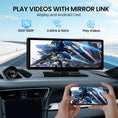 Load image into Gallery viewer, 10.26'' Wireless Carplay Screen for Car, Portable Car Stereo with Carplay & Android Auto, Car Audio Receivers with GPS Navigation, Mirror Link, for All Vehicles(No Camera)
